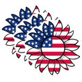 (3 Pack) Sunflower American Flag Decals - Patriotic Stickers - Laptop Car Bumper Decals- 3 Inches On Longest Side - Easy Peel & Apply - Made in USA - 3MCS5081