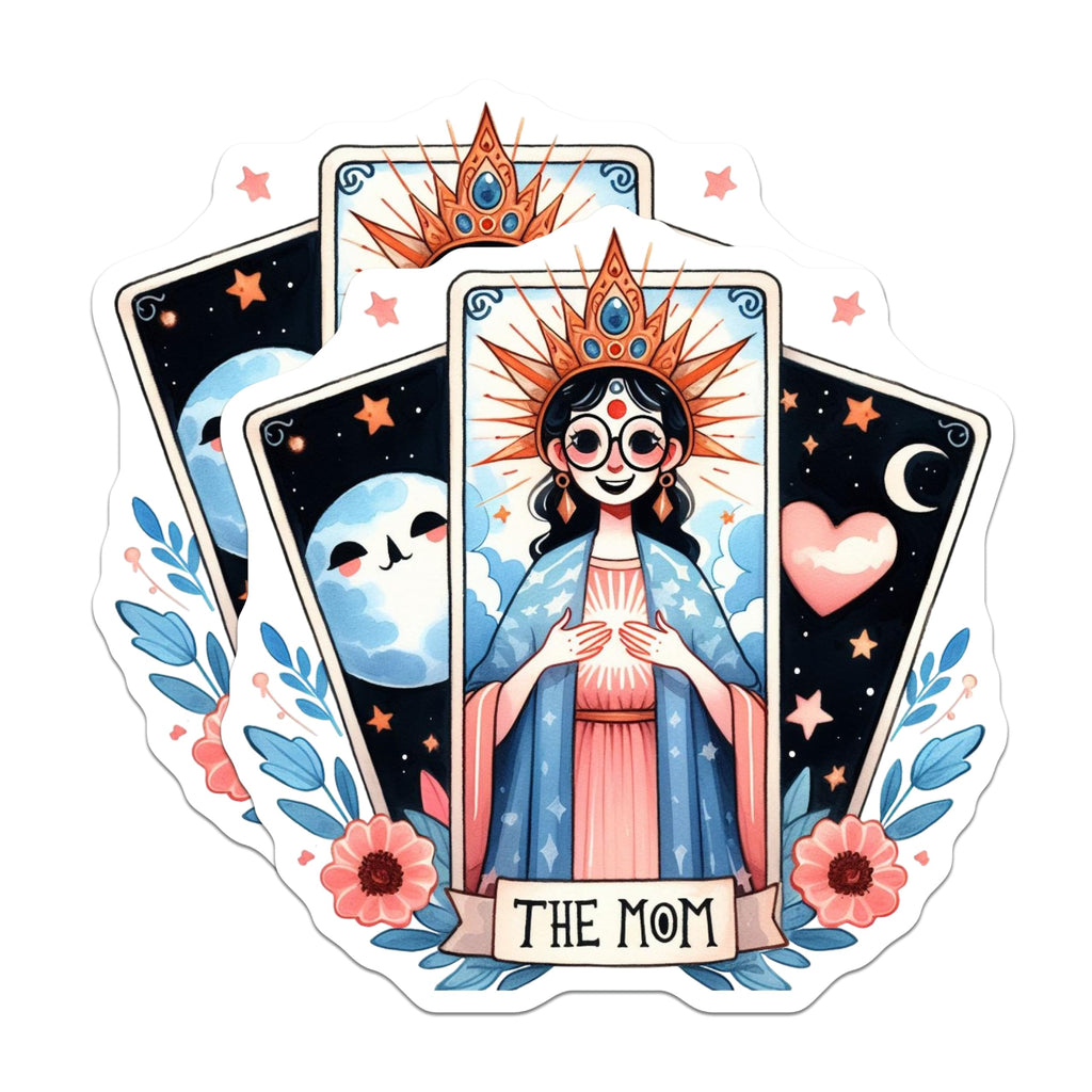 (2 Pack) The Mom Tarot Card Magnets - Celestial Mother Art - Whimsical Spiritual Queen Decor - Mother's Day Appreciation - 5 Inches On Longest Side - Thick Durable Magnet - Made in USA - MAG22886