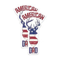 (2 Pack) American Dad Stickers - Patriotic Deer Decal - 5" On Longest Side - Sticks to Smooth Flat Surfaces - Made in USA - BMCS8504 - BMCS8504
