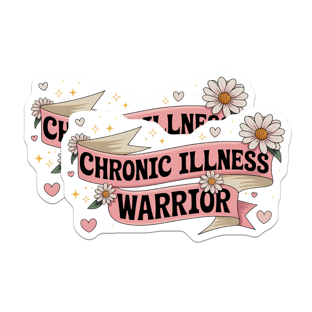 (2 Pack) Chronic Illness Warrior Magnets - Invisible Illness Support - Spoonie Awareness Decor - Health Journey Strength - 5 Inches On Longest Side - Thick Durable Magnet - Made in USA - MAG21588