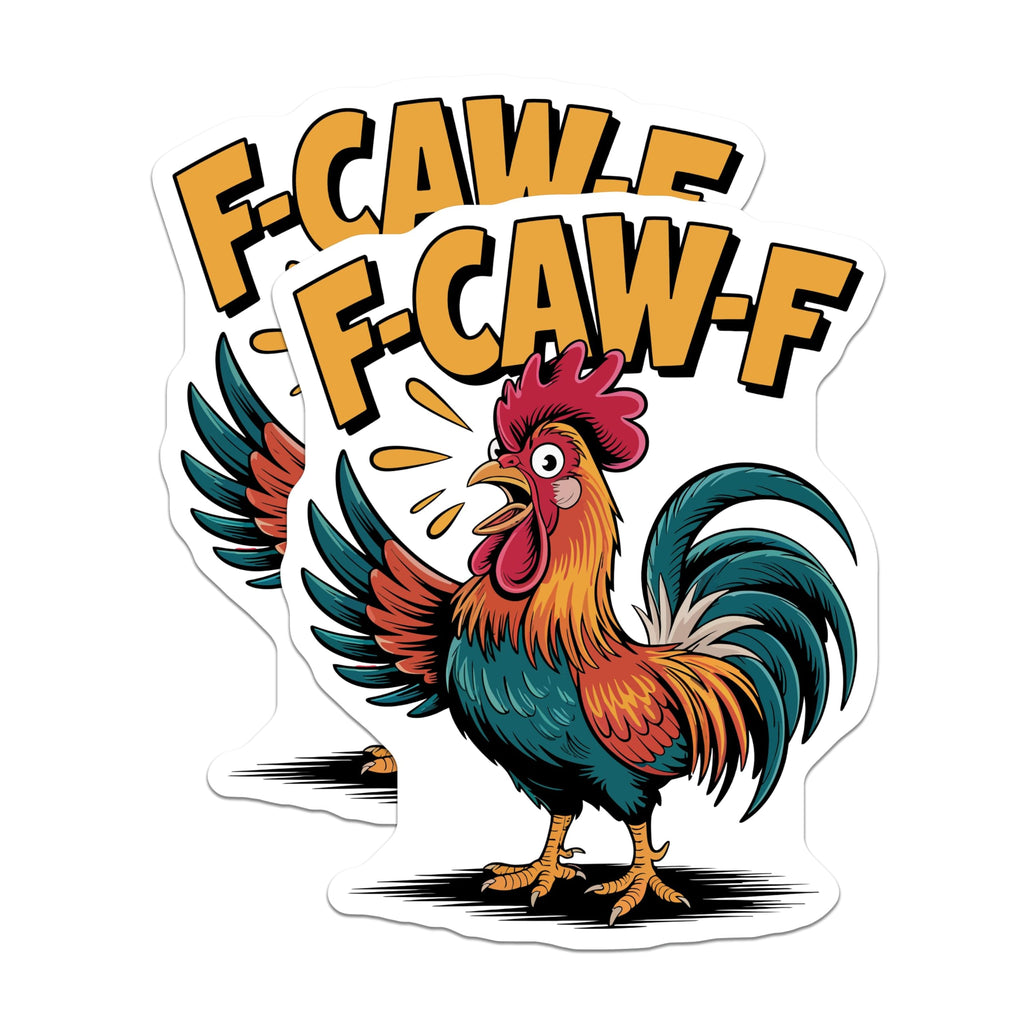 (2 Pack) Rooster Magnets - F CAW F Chicken Decor - Farm Animal Magnets - 5" On Longest Side - Premium Magnet - for Cars, Refrigerators, Toolboxes, Lockers - Made in USA - MAG14583