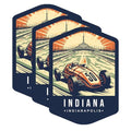 (3 Pack) Indianapolis Decals - Race Car Sticker - Retro Racing Decal - 3 Inches On Longest Side - Easy Peel & Apply - Made in USA - 3MCS0355