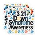 (2 Pack) Down Syndrome Awareness Magnets - 3.21 World Day Support - Colorful Socks - Trisomy 21 Inclusion Advocacy - 5 Inches On Longest Side - Thick Durable Magnet - Made in USA - MAG36685