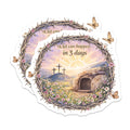 (2 Pack) Easter Resurrection Magnets - Empty Tomb Scene - He is Risen Christian Faith Decor - 5 Inches On Longest Side - Thick Durable Magnet - Made in USA - MAG36247