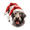 (2 Pack) Christmas Dog Magnets - Santa Hat Puppy Decor - Festive Pet Refrigerator Display - Winter Animal Kitchen Charm - 5 Inches On Longest Side - Thick Durable Magnet - Made in USA - MAG29570