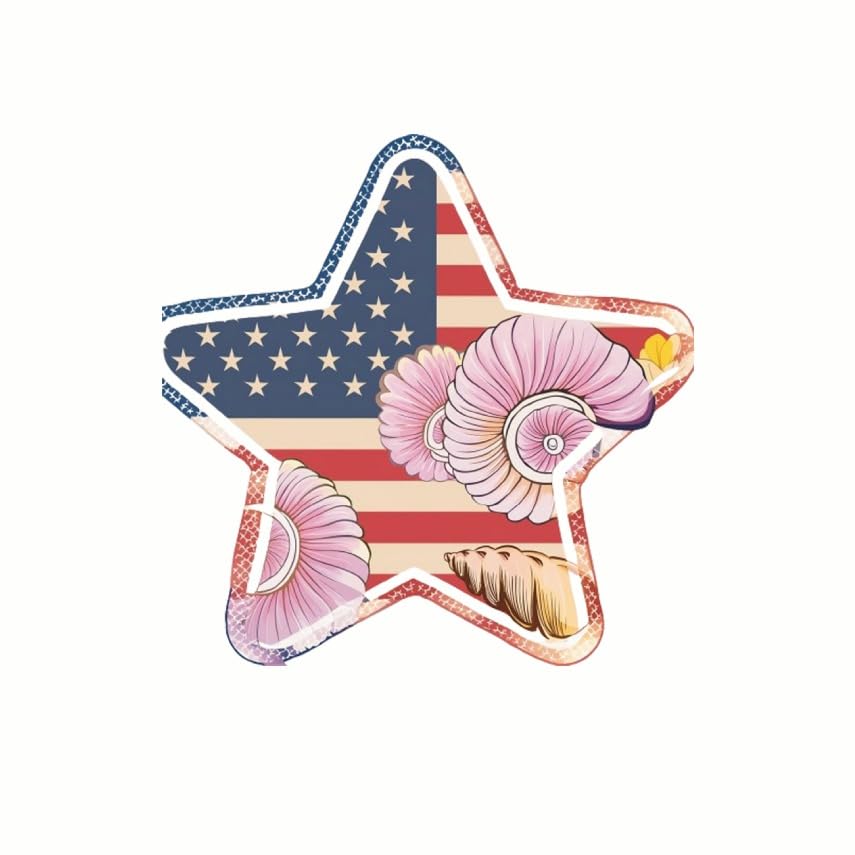 (3 Pack) American Flag Decals - Star Shells Decal - USA Laptop Decal - 3 Inches On Longest Side - Easy Peel & Apply - Made in USA - 3MCS7757