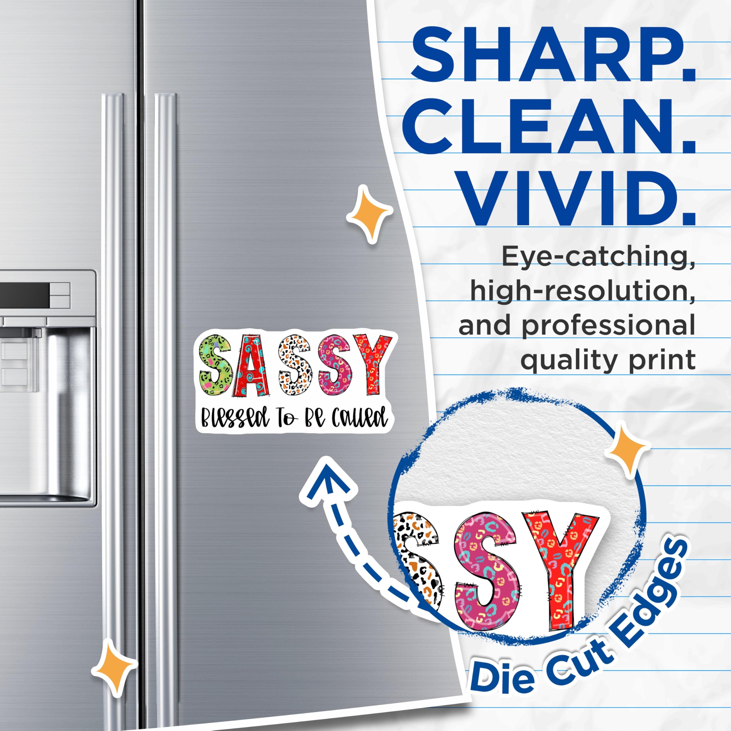 (2 Pack) Sassy Blessed Magnets - Inspirational Quote - Fridge Locker Decorations - 5" On Longest Side - Premium Magnet - for Cars, Refrigerators, Toolboxes, Lockers - Made in USA - MAG14917