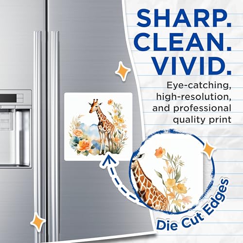 (2 Pack) Giraffe Floral Magnets Magnets - Wild Animal Decor - 5" On Longest Side - Made in USA - Sticks to Refrigerators & Metal Surfaces - MAG8687