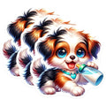 (3 Pack) Puppy Dog Decals - Cute Animal Stickers - Cartoon Pet Lover - 3 Inches On Longest Side - Easy Peel & Apply - Made in USA - 3MCS8358