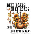 (2 Pack) Country Music Stickers - Guitar Sunflower - Dirt Roads Decal - 5" On Longest Side - Sticks to Smooth Flat Surfaces - Made in USA - BMCS15042