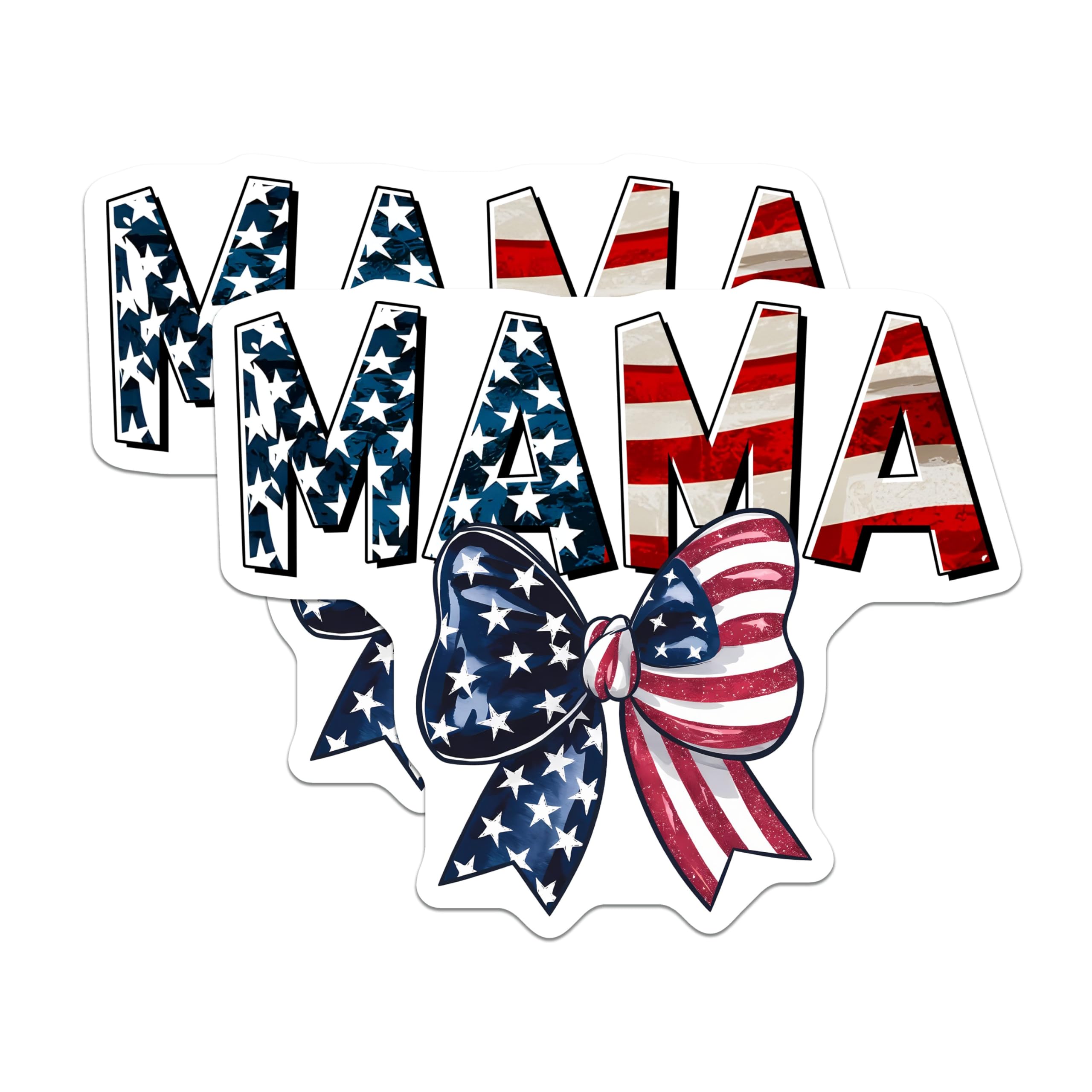 (2 Pack) Mama Magnets - USA Flag Design - Patriotic Mom Decor - 5" On Longest Side - for Cars, Fridges, Toolboxes - Made in USA - MAG7703