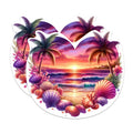 (2 Pack) Coastal Beach Sunset Magnets Coastal Sunset - Ocean Lover Beach Bum - 5 Inches On Longest Side - Premium Magnet - for Cars, Refrigerators, Toolboxes - Made in USA - MAG2230