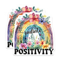 (2 Pack) Radiate Positivity Magnets - Motivational Floral Rainbow - Uplifting Affirmation Boho Decor - 5 Inches On Longest Side - Thick Durable Magnet - Made in USA - MAG37131