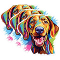 (3 Pack) Colorful Dog Decals - Animal Laptop Decal - Pet Decal - 3 Inches On Longest Side - Easy Peel & Apply - Made in USA - 3MCS0843