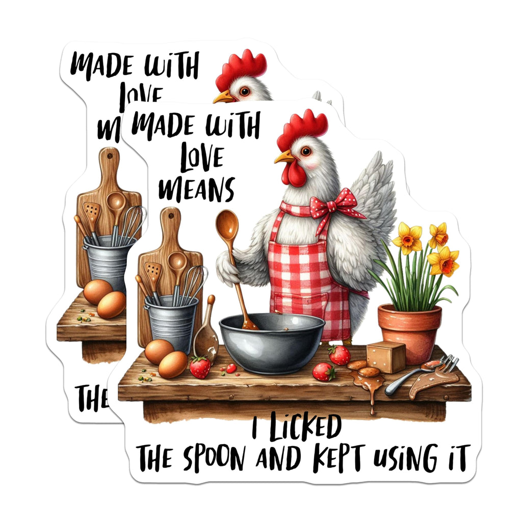(2 Pack) Funny Chicken Magnets - Cute Kitchen - Hilarious Animal Designs - 5" On Longest Side - for Cars, Fridges, Toolboxes - Made in USA - MAG4513