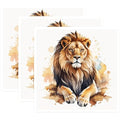 (3 Pack) Lion Decals - Watercolor Animal Stickers - Laptop Decoration - 3 Inches On Longest Side - Easy Peel & Apply - Made in USA - 3MCS7461
