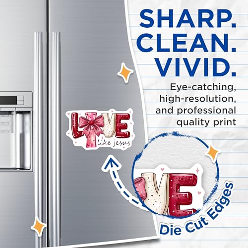 (2 Pack) Love Like Jesus Magnets - Inspirational Faith Magnets - Christian Home Decor Magnets - 5" On Longest Side - for Cars, Refrigerators, Toolboxes, Lockers - Made in USA BMCS3521