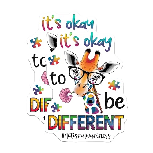 (2 Pack) It's Okay to Be Different Magnet - 5" On Longest Side - Sticks to Smooth Flat Surfaces - Made in USA - MAG10056