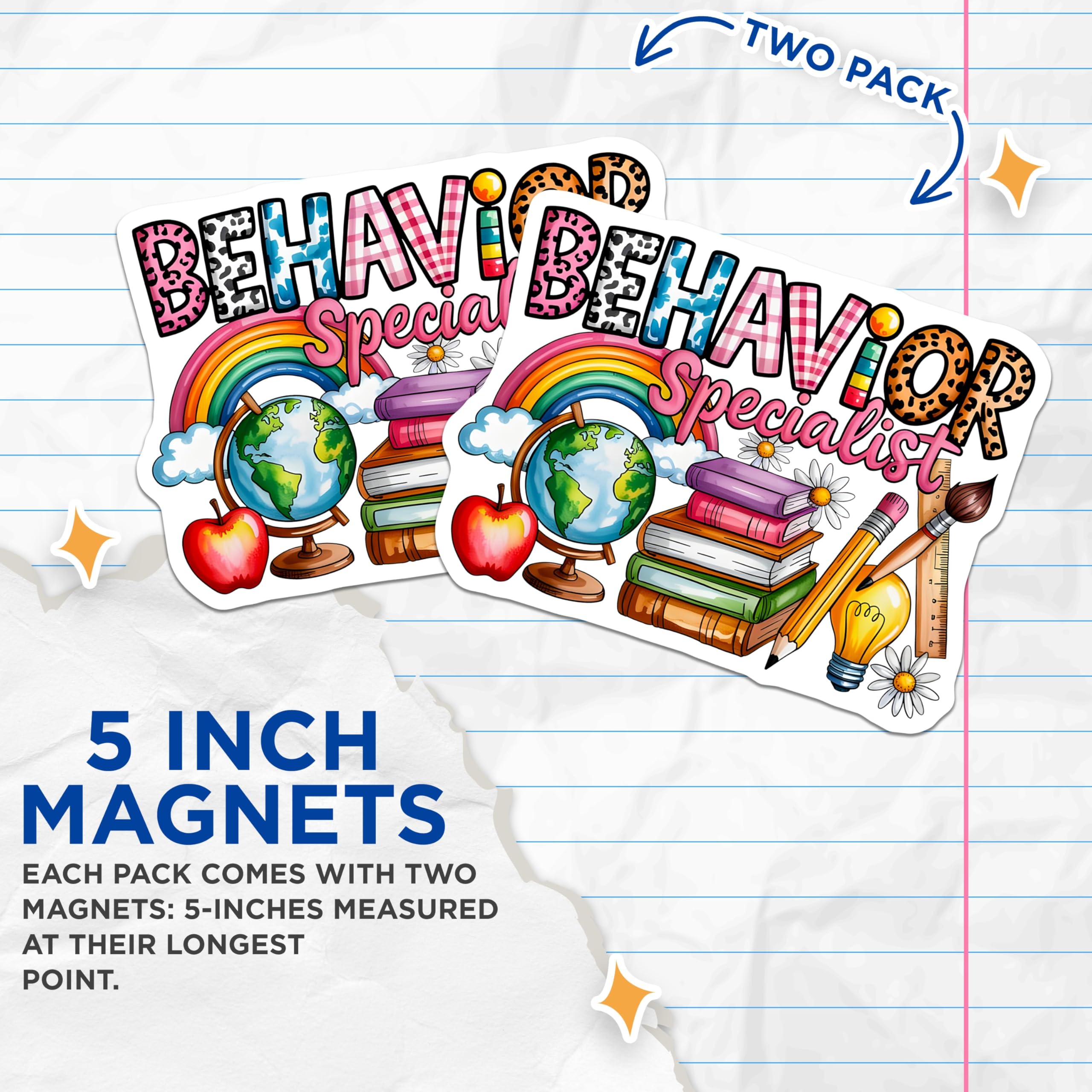 (2 Pack) Behavior Specialist Magnets - ABA Therapist Appreciation - School Psychologist Decor - 5 Inches On Longest Side - Thick Durable Magnet - Made in USA - MAG29740