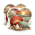 (2 Pack) Heart Seashell Magnets - Ocean Beach Decor - Coastal Kitchen Aesthetic - 5 Inches On Longest Side - Thick Durable Magnet - Made in USA - MAG39844
