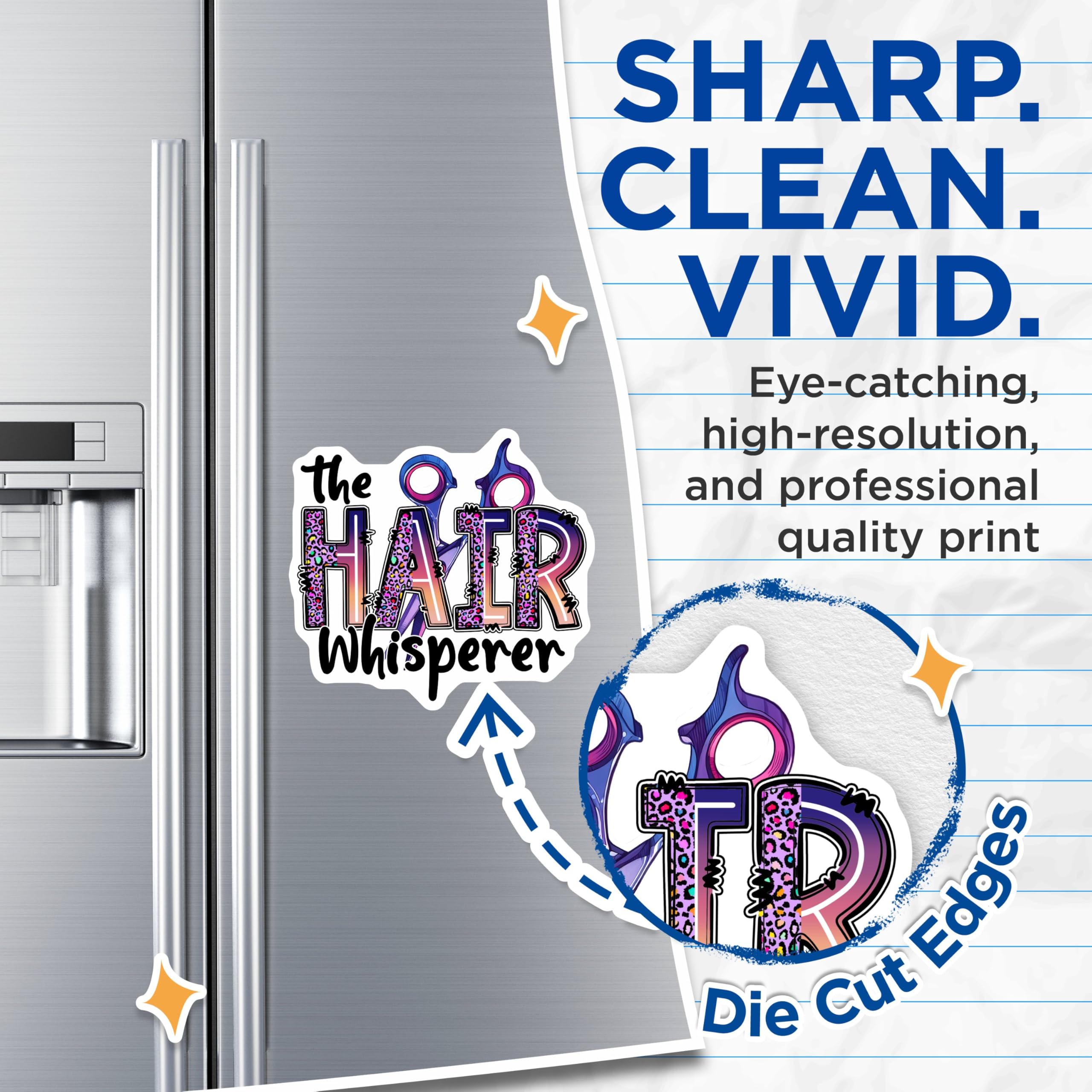 (2 Pack) The Hair Whisperer Magnets - Hair Dresser Decor - Salon Fridge Accessories - 5" On Longest Side - for Cars, Fridges, Toolboxes - Made in USA - MAG7570