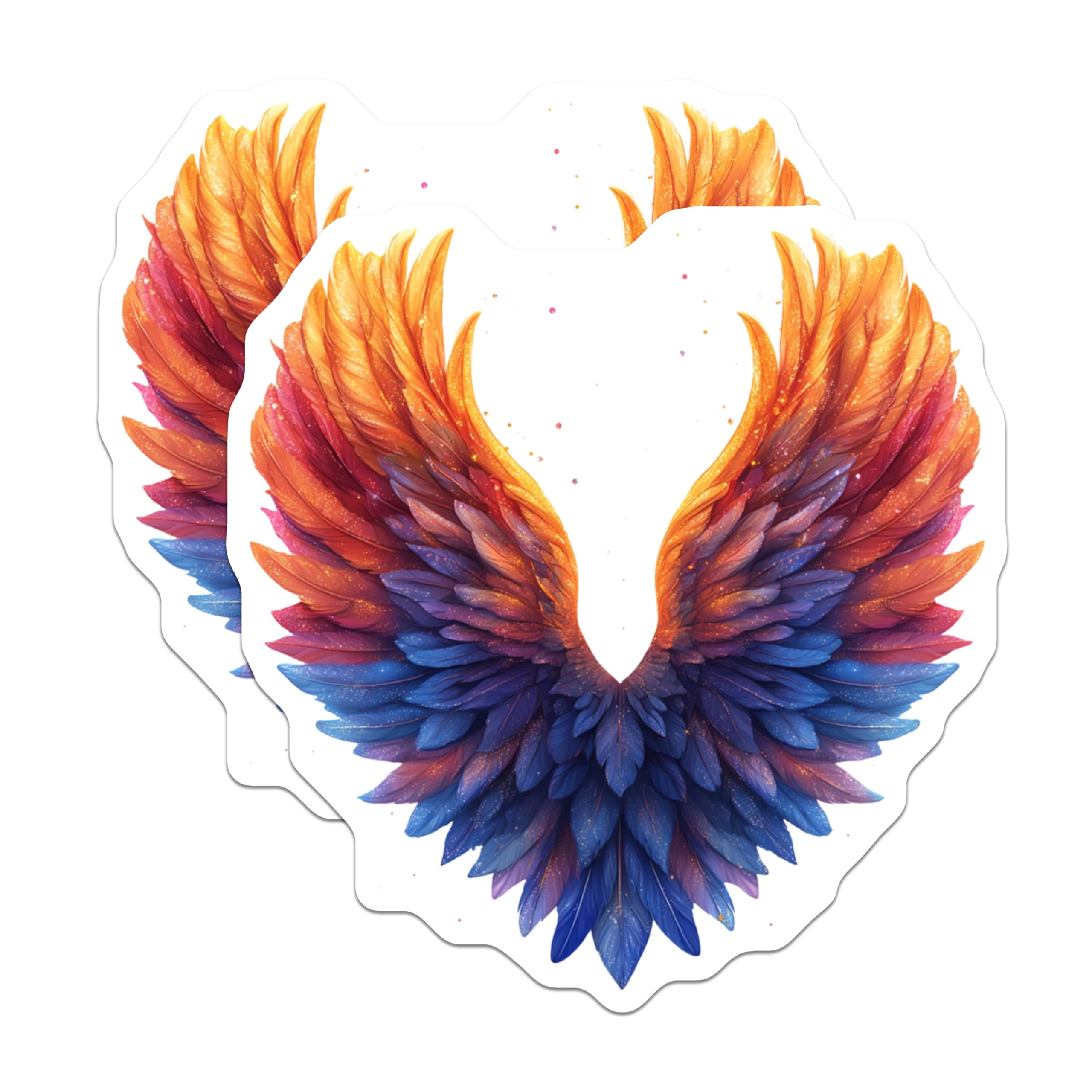 (2 Pack) Phoenix Wings Magnets - Ethereal Colorful Feathers - Mystical Refrigerator Accessory - 5 Inches On Longest Side - Thick Durable Magnet - Made in USA - MAG26888