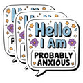 (3 Pack) Anxious Decals - Anxiety Awareness - Laptop Decals - 3 Inches On Longest Side - Easy Peel & Apply - Made in USA - 3MCS2486