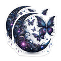 (2 Pack) Moon Butterfly Stickers - Celestial Stickers - Decorative Stickers - 5" On Longest Side - Sticks to Smooth Flat Surfaces - Made in USA - BMCS14528