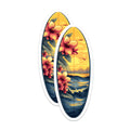 (2 Pack) Tropical Sunset Magnets - Hawaiian Floral Decor - Beach House Art - 5 Inches On Longest Side - Thick Durable Magnet - Made in USA - MAG29325