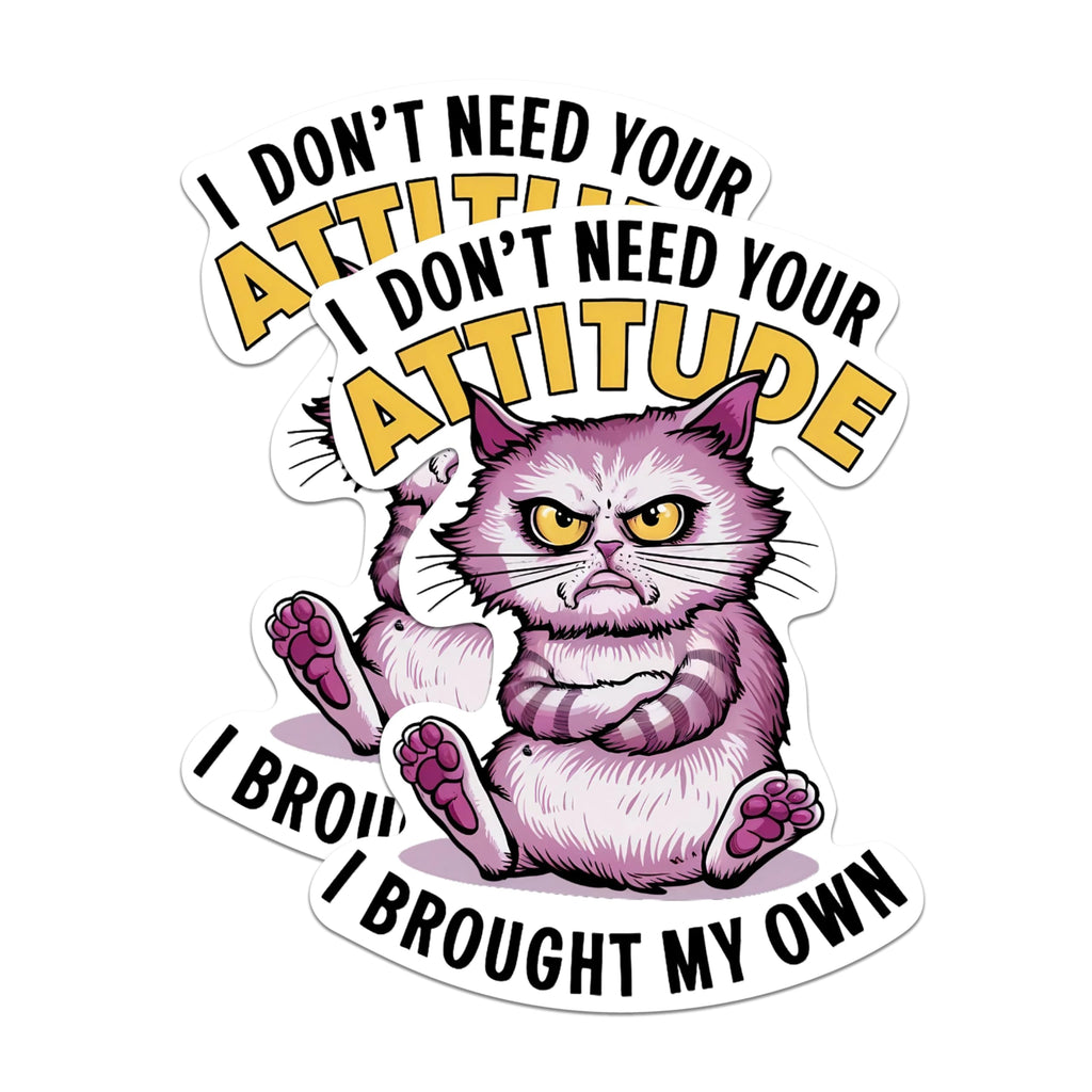 (2 Pack) I Don't Need Your Attitude I Brought My Own Magnets - Funny Punny Sarcastic - 5 Inches On Longest Side - Premium Magnet - for Cars, Refrigerators, Toolboxes - Made in USA - MAG2056