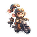 (2 Pack) Monkey Biker Magnets - Motorcycle Lover Decor - Funny Animal Magnets - 5" On Longest Side - Premium Magnet - for Cars, Refrigerators, Toolboxes, Lockers - Made in USA - MAG16888