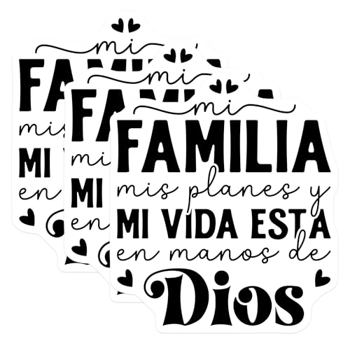 (3 Pack) Familia Decals - Spanish Family Quote Stickers - Faith Based Decor - 3 Inches On Longest Side - Easy Peel & Apply - Made in USA - 3MCS2643