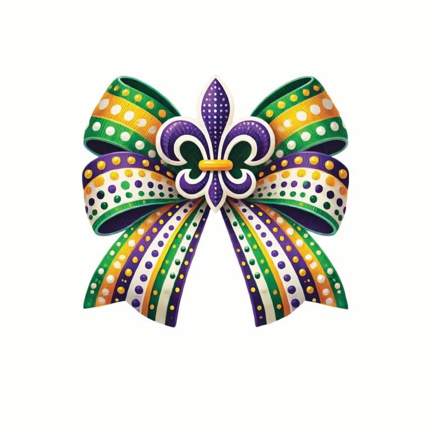 (3 Pack) Mardi Gras Decals - Fleur de Lis - Celebration Decals - 3 Inches On Longest Side - Easy Peel & Apply - Made in USA - 3MCS7818