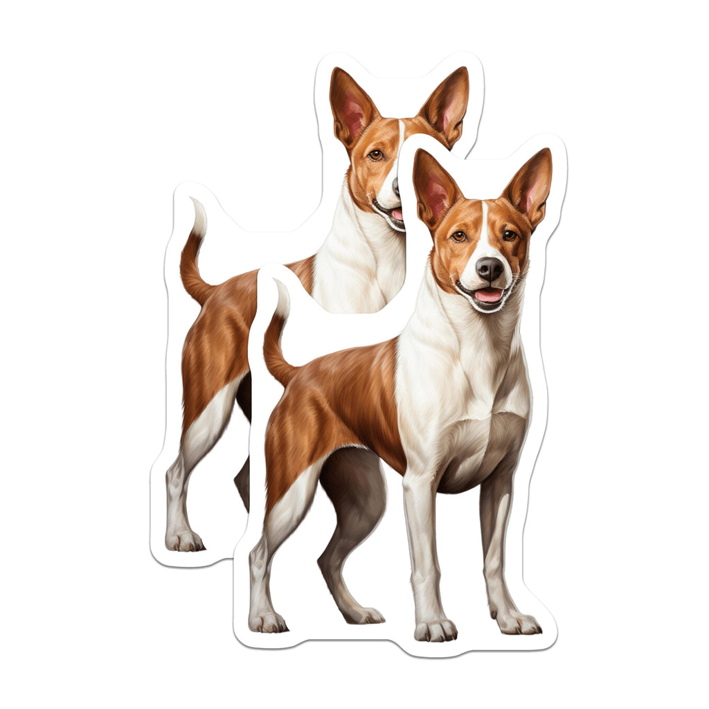 (2 Pack) Basenji Dog Magnets - Unique Pet Lover Decor for Kitchen Fridge - Happy Canine Art Home Accessories - 5 Inches On Longest Side - Thick Durable Magnet - Made in USA - MAG30675