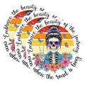 (3 Pack) Messy Bun Skeleton Decals - Floral Skull Stickers - Embrace Beauty Journey Laptop Decal - 3 Inches On Longest Side - Easy Peel & Apply - Made in USA - 3MCS8727