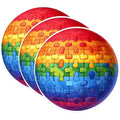 (3 Pack) Rainbow Puzzle Decals - Globe Decals - Laptop Decal - 3 Inches On Longest Side - Easy Peel & Apply - Made in USA - 3MCS0996