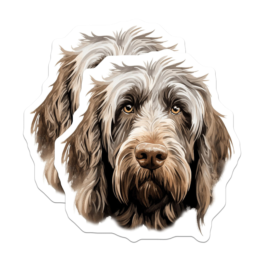 (2 Pack) Wirehaired Griffon Dog Magnets - Pet Portrait Art - Canine Lover Decor - Fridge Locker Display - 5 Inches On Longest Side - Thick Durable Magnet - Made in USA - MAG24515
