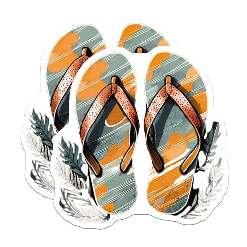 (2 Pack) Flip Flop Stickers - 5" On Longest Side - Sticks to Smooth Flat Surfaces - Made in USA - BMCS9309 - BMCS9309
