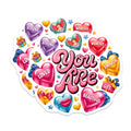 (2 Pack) Inspirational Affirmation Magnets - You are Loved Worthy Strong Enough Beautiful - Positive Candy Heart Art Decor - 5 Inches On Longest Side - Thick Durable Magnet - Made in USA - MAG23630