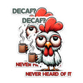 (2 Pack) Funny Chicken Caffeine Magnets - Coffee Lover Cartoon Magnets - Decaf Never Heard of It Magnets- 5" On Longest Side - for Fridges, Toolboxes, Cars - Made in USA - MAG2782
