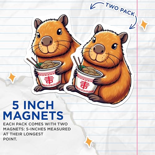 (2 Pack) Kitchen Decor Magnet - Office Decor - 5" On Longest Side - Sticks to Smooth Flat Surfaces - Made in USA - MAG9922