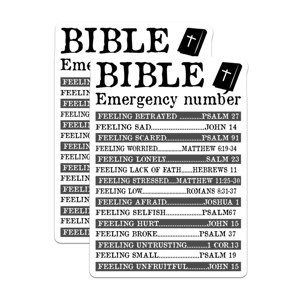 (2 Pack) Bible Emergency Number Magnets - Christian Scripture Verse - Faith Based Guidance Decor - 5 Inches On Longest Side - Thick Durable Magnet - Made in USA - MAG19685