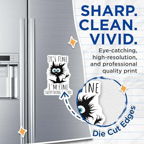 (2 Pack) It's Fine I'm Fine Magnets Magnets - Funny Quote - Novelty Fridge Decor - 5" On Longest Side - Made in USA - Sticks to Refrigerators & Metal Surfaces - MAG8907