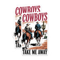 (2 Pack) Cowboys Magnets - Western Horse Riding Art Decor - Take Me Away Desert Scene - Rustic Ranch Life Home Accent - 5 Inches On Longest Side - Thick Durable Magnet - Made in USA - MAG21325