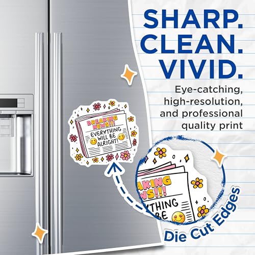 (2 Pack) Breaking News Magnets - Everything Will Be Alright - Cute Positive News Decor - 5" On Longest Side - for Cars, Fridges, Toolboxes - Made in USA - MAG7510