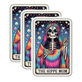 (3 Pack) Hippie Mom Decals - Skeleton Peace Sign - Tie Dye Laptop Decal - 3 Inches On Longest Side - Easy Peel & Apply - Made in USA - 3MCS4201