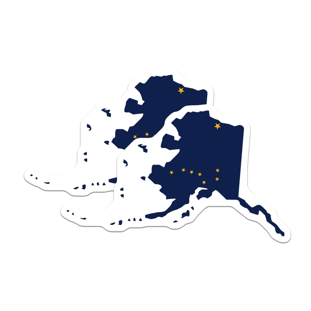 (2 Pack) Alaska Flag Map Magnets - Alaskan State Pride Decor - USA Travel Souvenirs - 5 Inches On Longest Side - Thick Durable Magnet - Made in USA - MAG20853