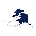(2 Pack) Alaska Flag Map Magnets - Alaskan State Pride Decor - USA Travel Souvenirs - 5 Inches On Longest Side - Thick Durable Magnet - Made in USA - MAG20853