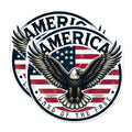 (2 Pack) America Land of The Free USA Flag American Flag Patriotic Magnets - 5 Inches On Longest Side - Premium Magnet - for Cars, Refrigerators, Toolboxes - Made in USA - MAG2165