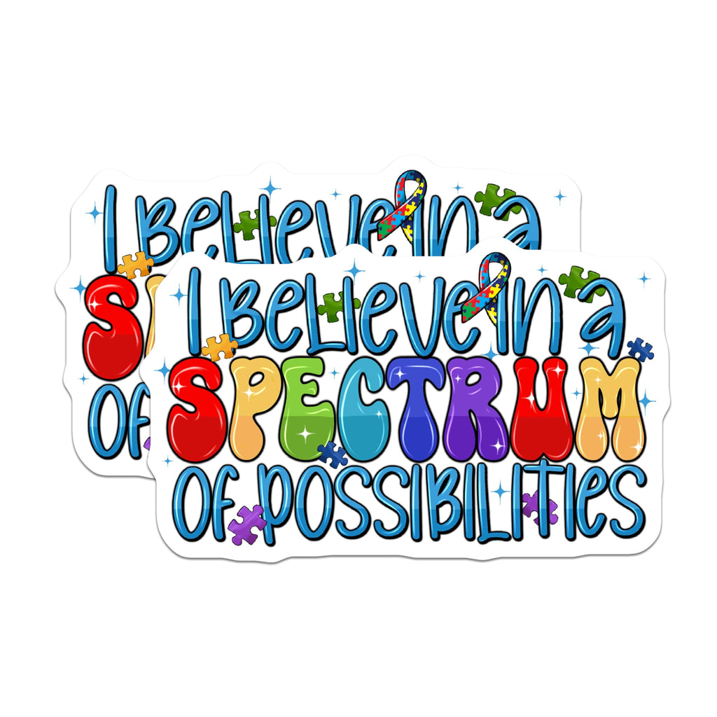 (2 Pack) Neurodiversity Autism Magnets - Spectrum of Possibilities - Inclusive Advocacy Support Magnets - 5 Inches On Longest Side - Thick Durable Magnet - Made in USA - MAG26857